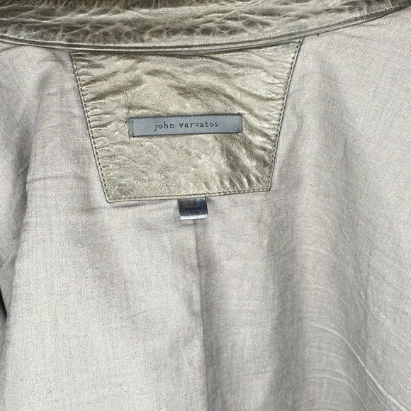 John Varvatos Grey Leather Jacked Size Medium. - Picture 10 of 10
